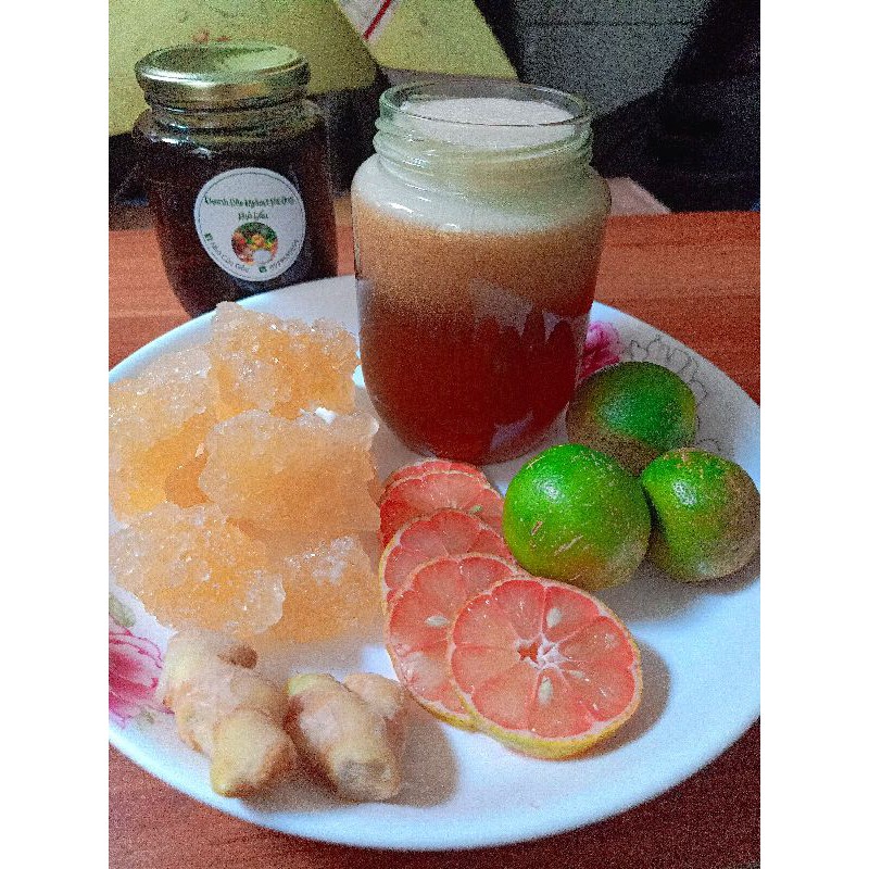 Chanh đào ngâm mật ong nhà Gấu hủ 500ml