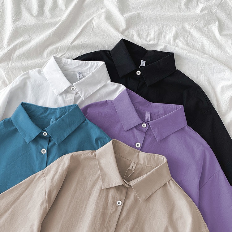 Áo sơ mi bằng voan ngắn tay in họa tiết độc đáo phong cách retro Hàn Quốc 2021