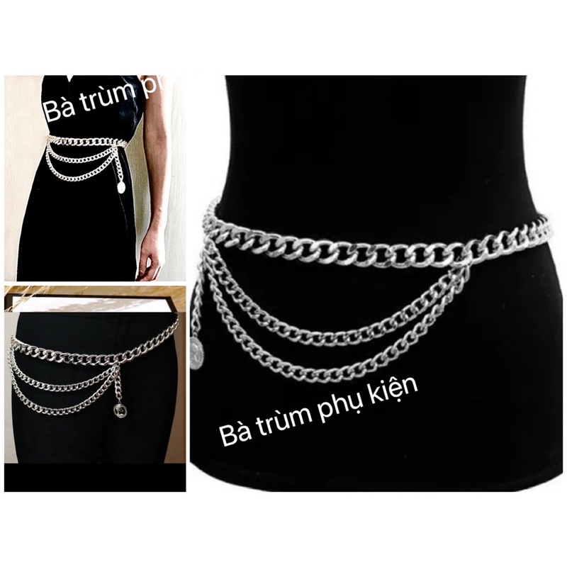Đai váy xích , thắt lưng bà trùm phụ kiện mã 3 tầng