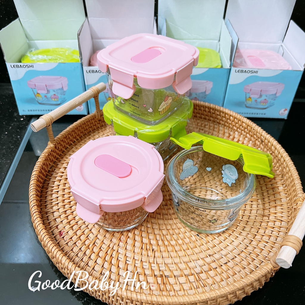 Hộp trữ thức ăn cho bé, Cốc nấu cháo bằng thủy tinh cho bé