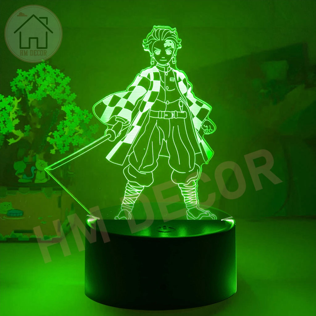 Đèn led anime 3D nhân vật Demon Slayer Thanh gươm diệt quỷ Tanjiro Nezuko Shinobu bàn học trang trí phòng ngủ HM Decor