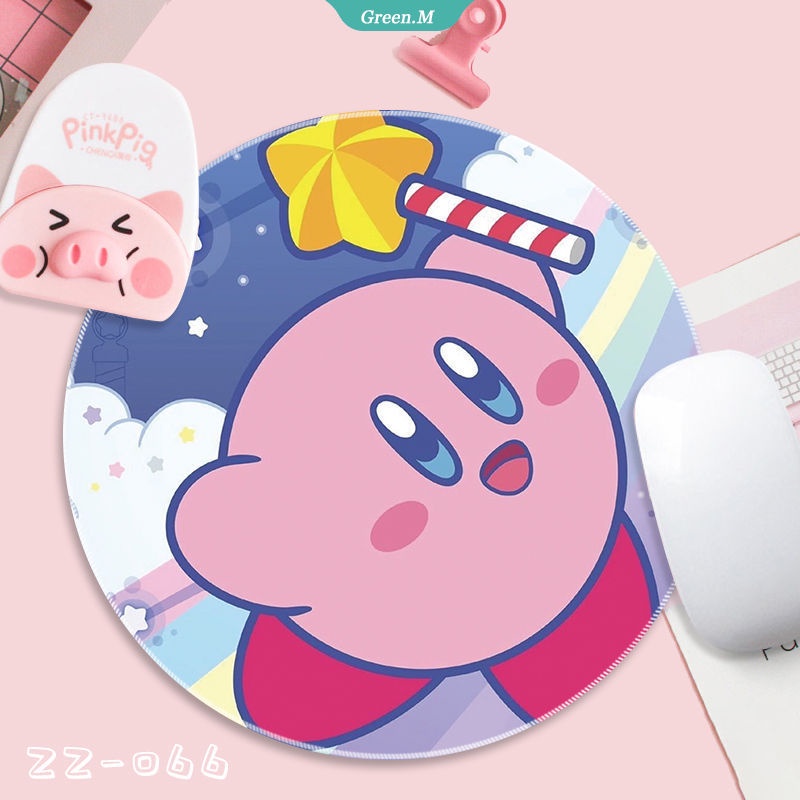 Tấm Lót Chuột Máy Tính Bằng Pu Họa Tiết Hoạt Hình Kirby Đáng Yêu 22CM