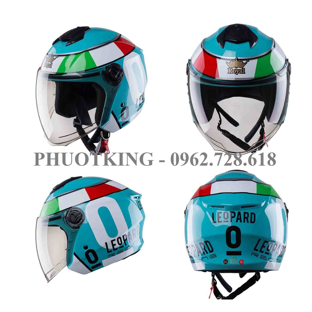 Mũ bảo hiểm 3/4 Royal XH01 tặng khăn