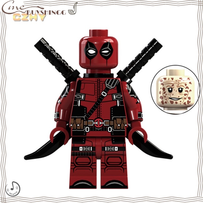 Mô Hình Đồ Chơi Lego Nhân Vật Deadpool / Batman Màu Hồng Có Nhạc