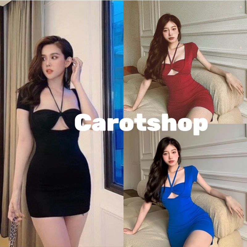 Đầm body dây yếm cổ-ALOHASHOP