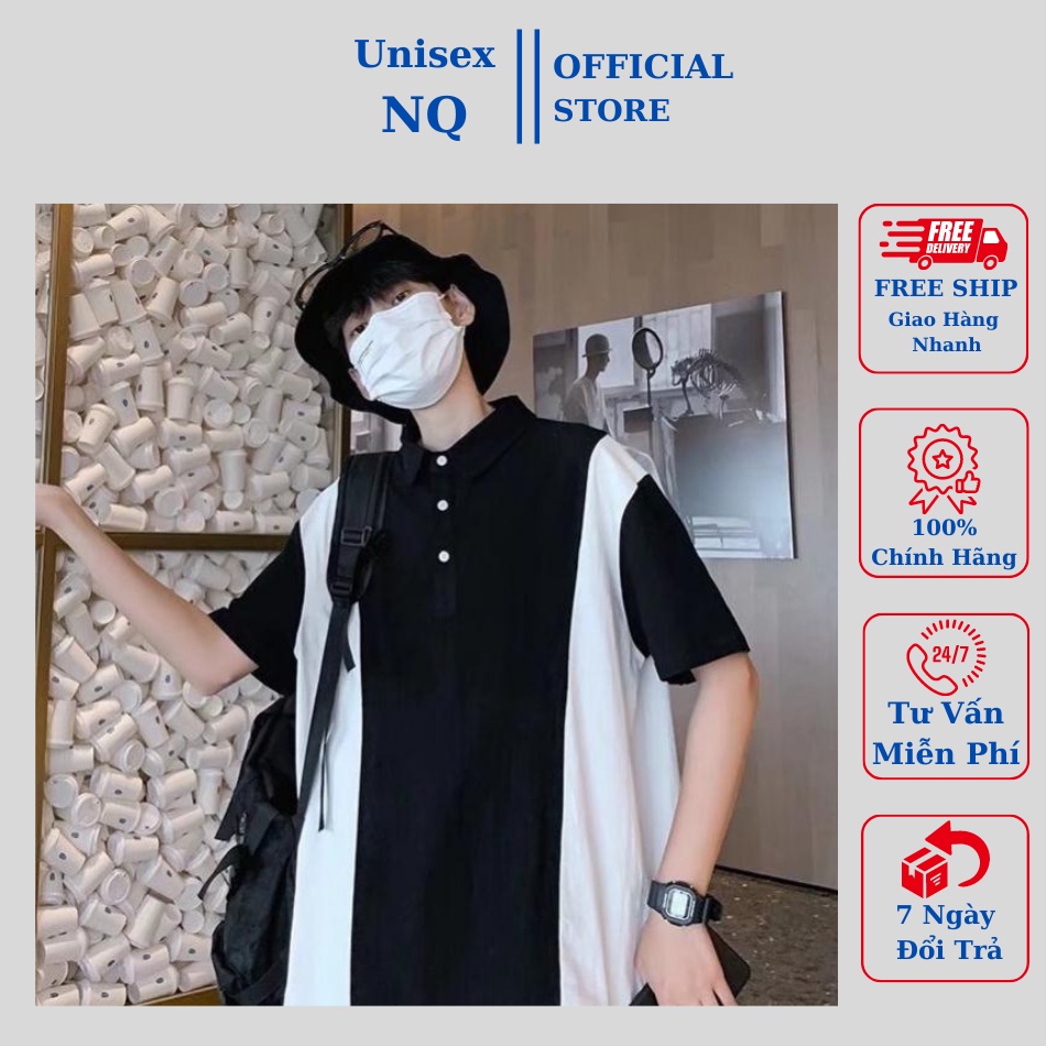 Áo Polo Form Rộng In Họa Tiết Sọc Đen - Trắng Thời Trang Cao Cấp Chất Đẹp chất đẹp giá đẹp (3 sọc)