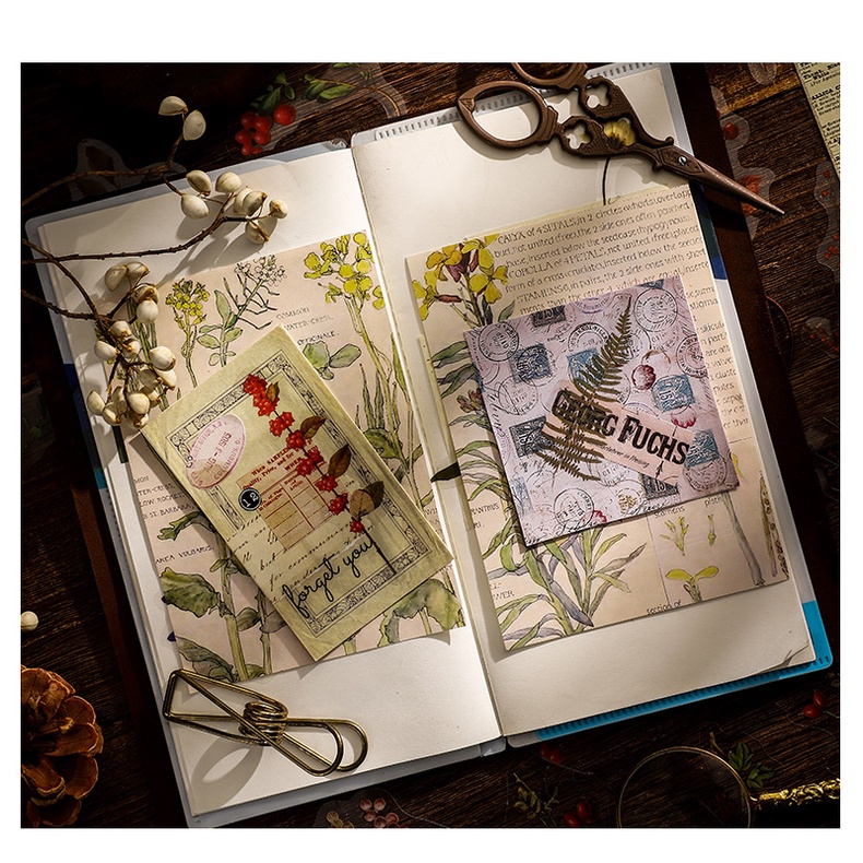 Sticker hoa trang trí sổ cute MODINA, hình dán trang trí sổ tay, thiệp mừng, quà tặng hình hoa lá