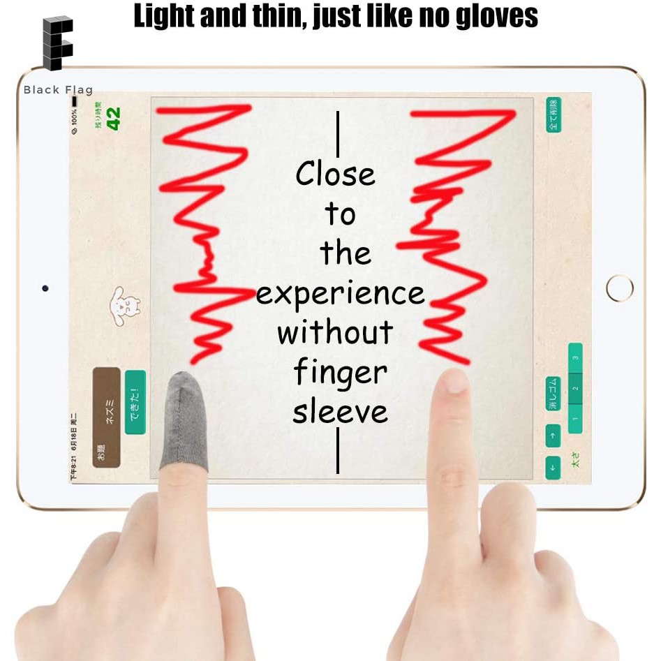 Sợi bạc 100%, 0,01 "(0,5mm) Siêu mỏng, Chống thấm mồ hôi cho PUBG Mobile Tay áo chống mồ hôi cho người chơi xếp hạng cao Game thủ trực tuyến trên thiết bị di động iPhone / iPad / Android