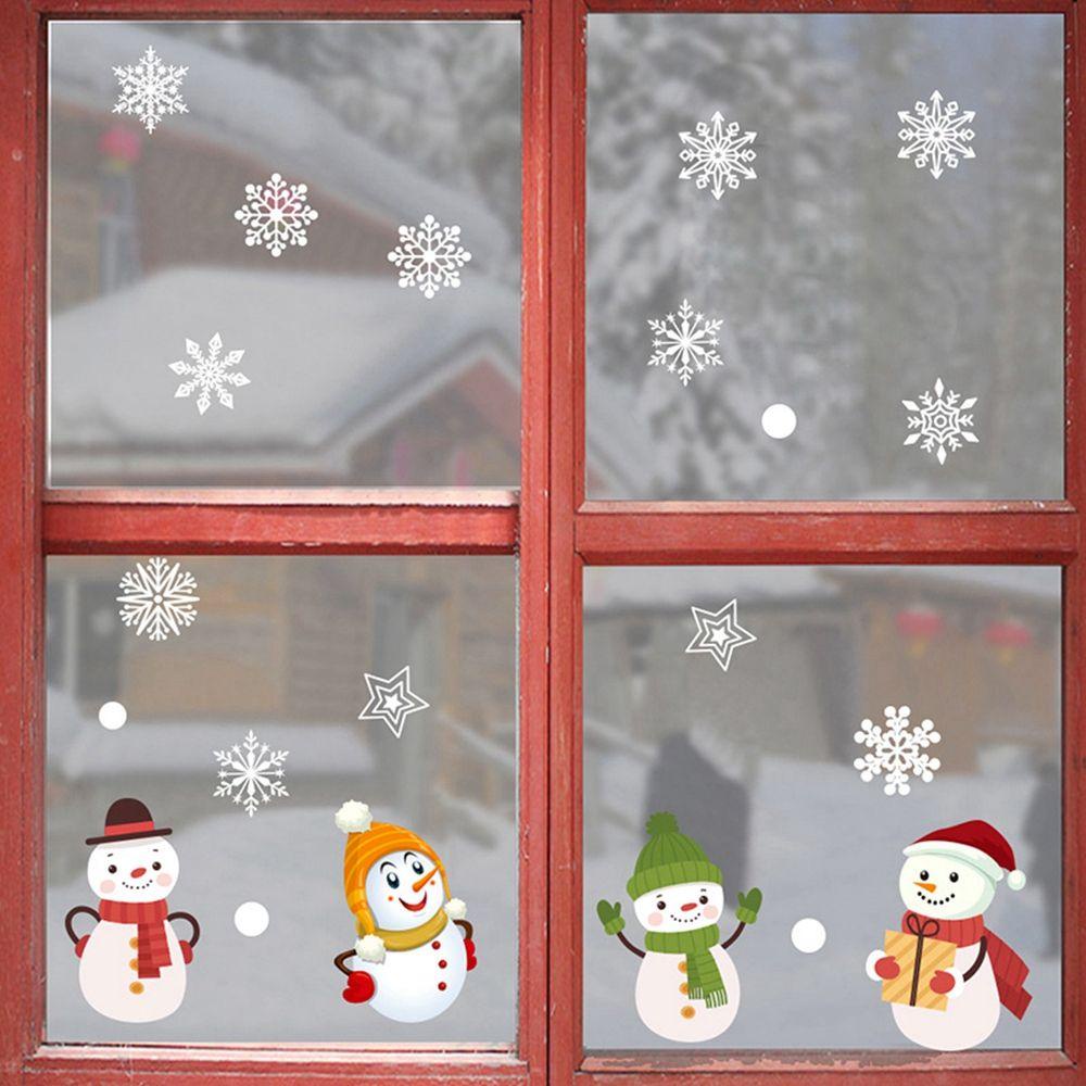 Miếng Dán Cửa Kính TAYLOR1 Hình Ông Già Noel / Người Tuyết Trang Trí Năm Mới