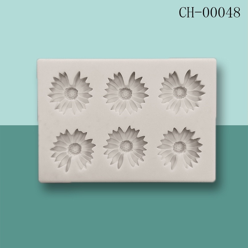 khuôn silicon 6 cúc khuyết cánh trang trí bánh