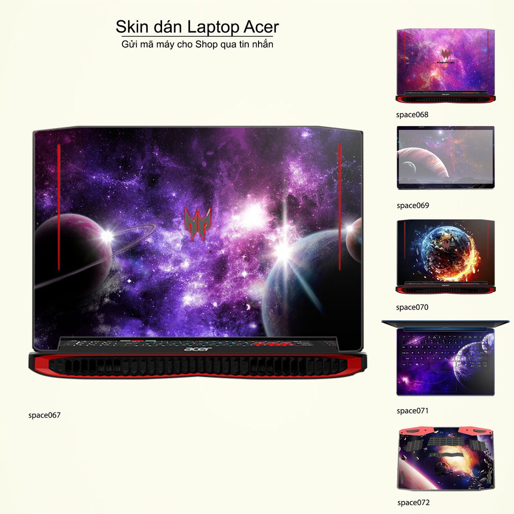 Skin dán Laptop Acer in hình không gian nhiều mẫu 12 (inbox mã máy cho Shop)