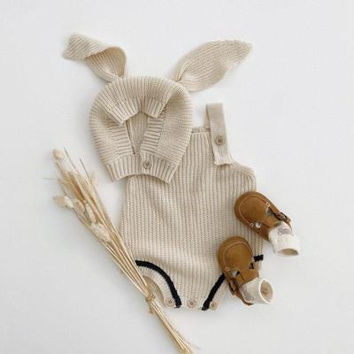 Bộ Áo Sweater Dệt Kim Đính Tai Thỏ Dễ Thương Thời Trang Mùa Thu Cho Bé