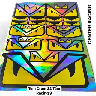 [ Bộ 22 Tem Crom ] Bộ 22 Tem Mắt Fendi - Tem Logo , Tem Dán, Team Dán Xe Máy , Decal Xe Máy, Hình Dán Sticker RACING 9