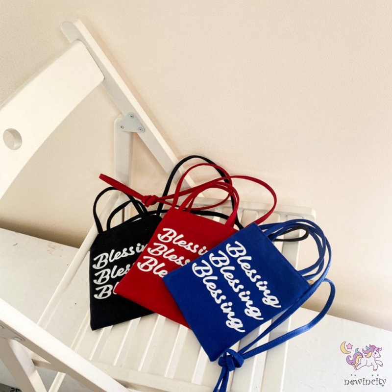 Túi Xách Đeo Vai Vải Bạt Thời Trang Hàn Quốc Đáng Yêu Dành Cho Trẻ