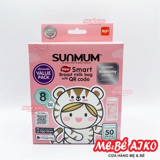 TÚI TRỮ SỮA SUNMUM THÁI LAN HỘP 50 TÚI MẪU MỚI, TÚI ĐỰNG SỰA MẸ SUNMUM
