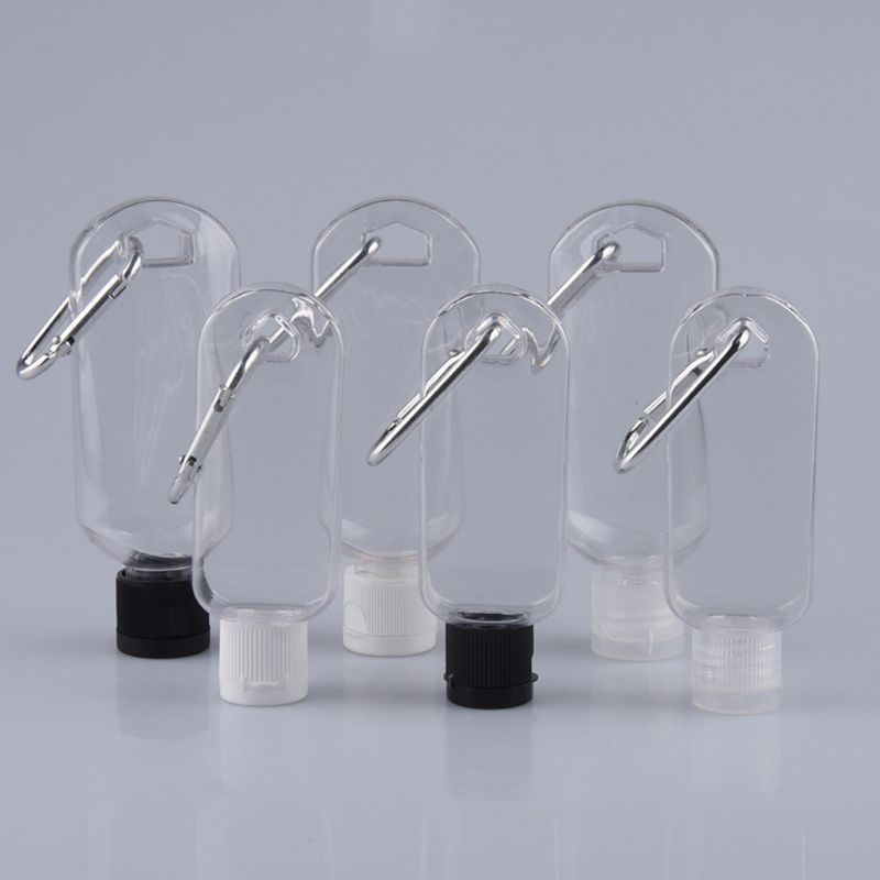 Chai Nhựa Rỗng Trong Suốt Kèm Móc Khóa Dùng Đựng Nước Rửa Tay Khi Đi Du Lịch