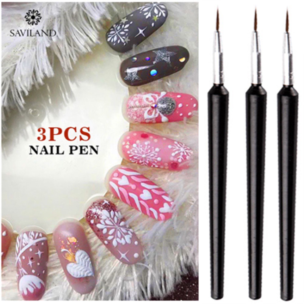 [Hàng mới về] Bộ 3 cọ vẽ móng tay nghệ thuật chuyên nghiệp chất lượng cao