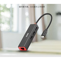 Thiết bị OTG type C ra USB 3.0 SSK SHU C540 hỗ trợ cổng LAN RJ45 chính hãng , giá tốt