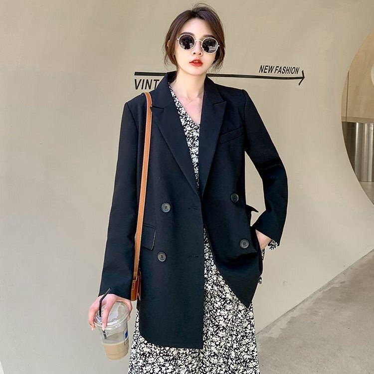 Áo Khoác Blazer Dáng Rộng Màu Cà Phê Thời Trang Hàn Quốc Chất Lượng Cao Cho Nữ Plus Size