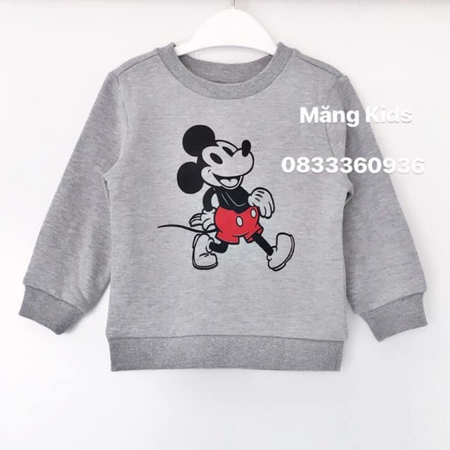 Áo Nỉ Bông Mickey Xám