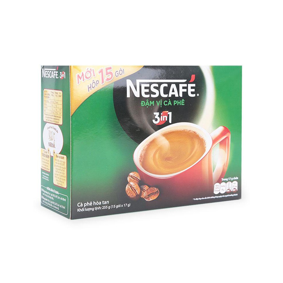 Cà Phê Hòa Tan 3 Trong 1 Đậm Đà Vị Cà Phê Nescafé Hộp 15 Gói X 17G