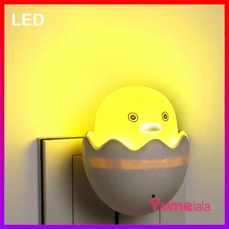 Đèn ngủ LED mini cảm ứng ánh sáng Gà con mới nở cute hột me