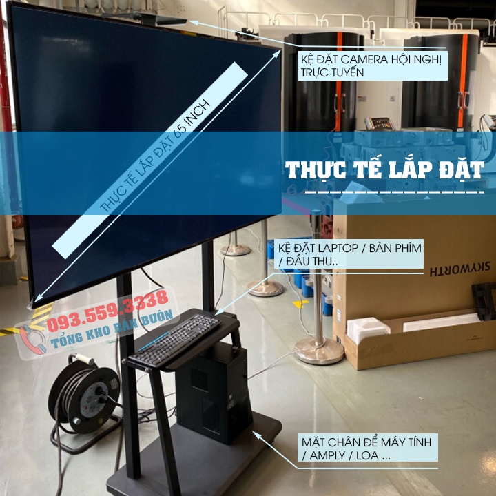 Giá Treo Tivi Di Động 1700A 32 - 65 - 70 Inch - Giá Treo Tivi Có Bánh Xe Di Chuyển [ Đặt Nhiều Thiết Bị Hơn NB AVA1500 ]