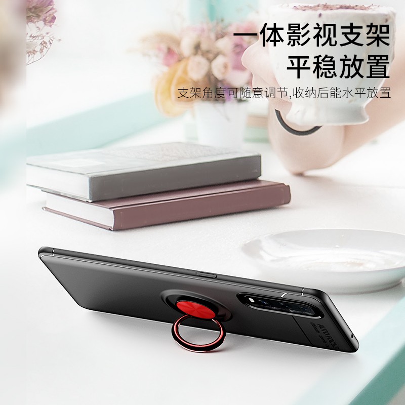 Ốp điện thoại dẻo silicon tích hợp giá đỡ vòng nhẫn gắn xe hơi cho OPPO Find X2 Pro