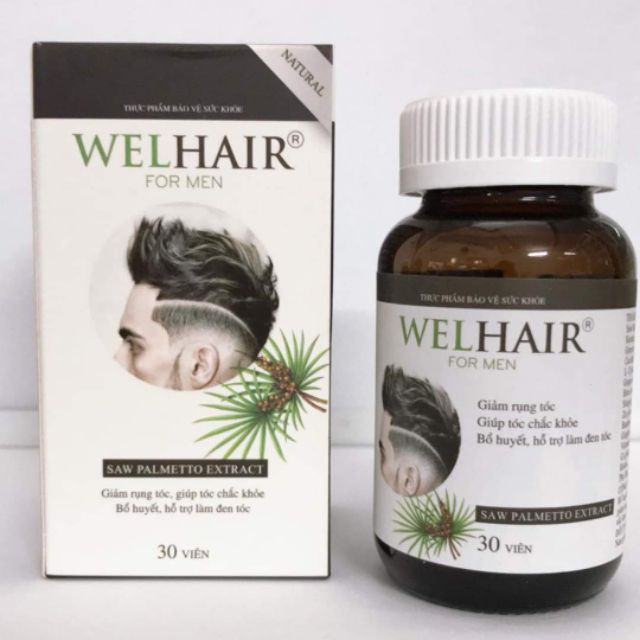 Welhair for Men – Viên uống kích thích mọc tóc cho nam (Hộp 30 viên)