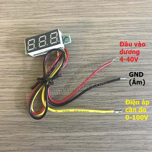 Vol kế đo điện áp 0-100V hiển thị LED 7 đoạn. BN.
