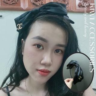 (Ảnh thật)Bờm nơ lụa lệch bên cho các nàng nhà kiwi