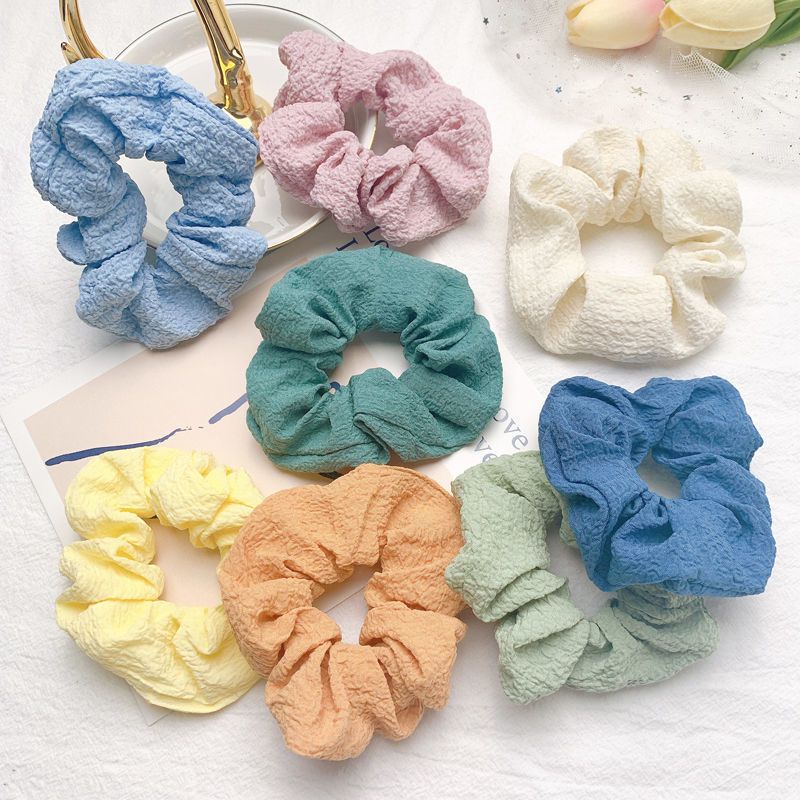 Dây cột tóc scrunchies màu sắc pastel