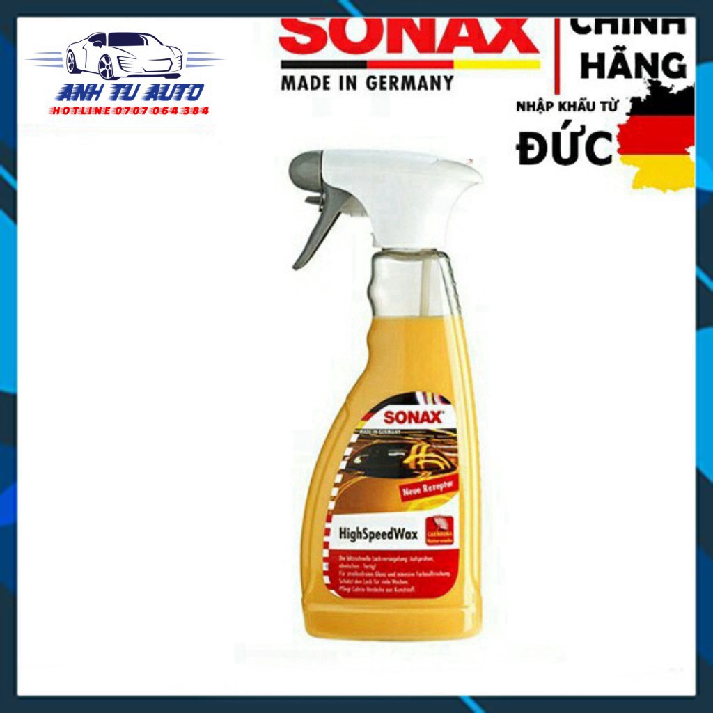 Dung dịch xịt phủ đánh bóng bảo vệ nhanh mặt sơn xe SONAX highspeed wax 500ml Sonax288200