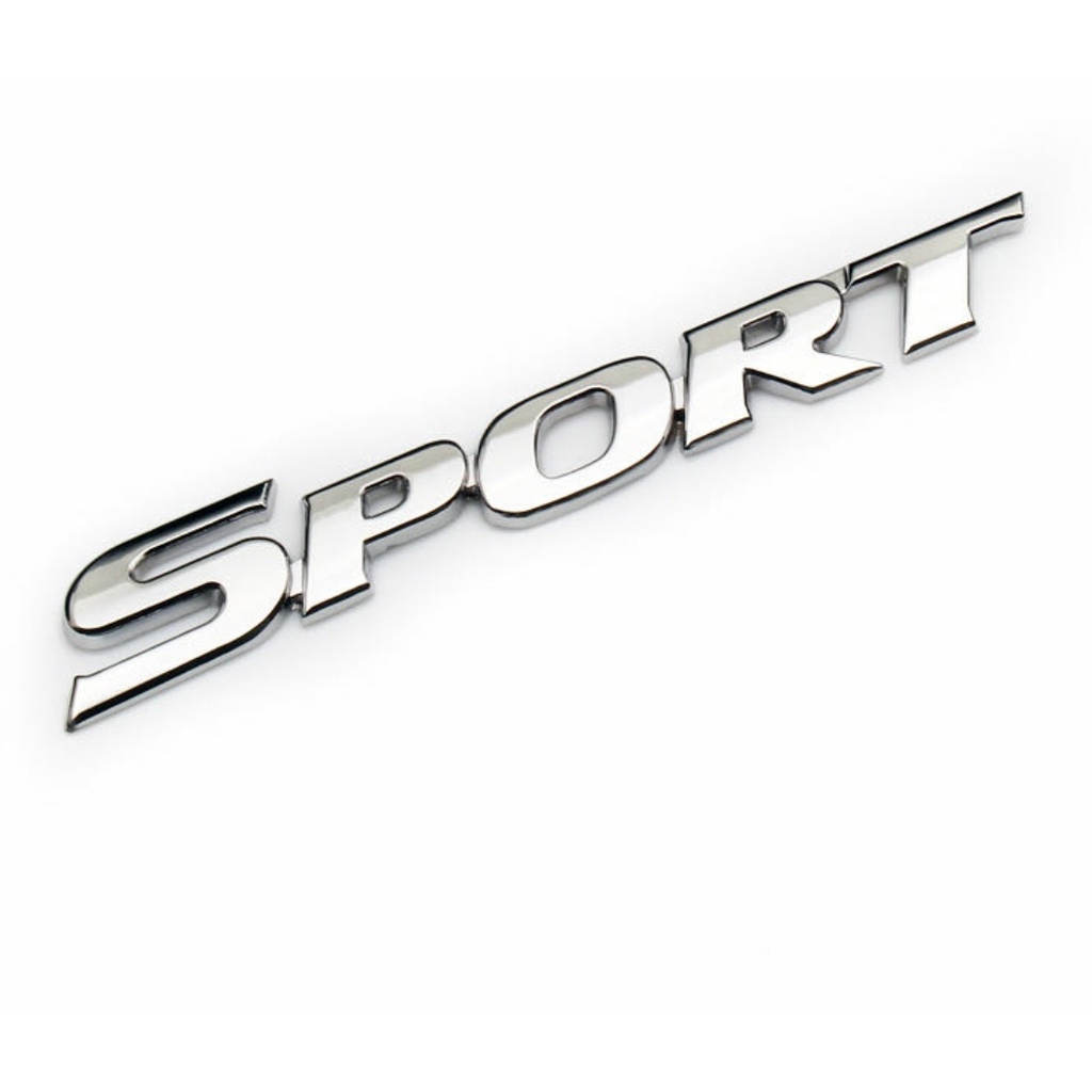 Tem chữ sport kim loại kích thước lớn dán xe ô tô