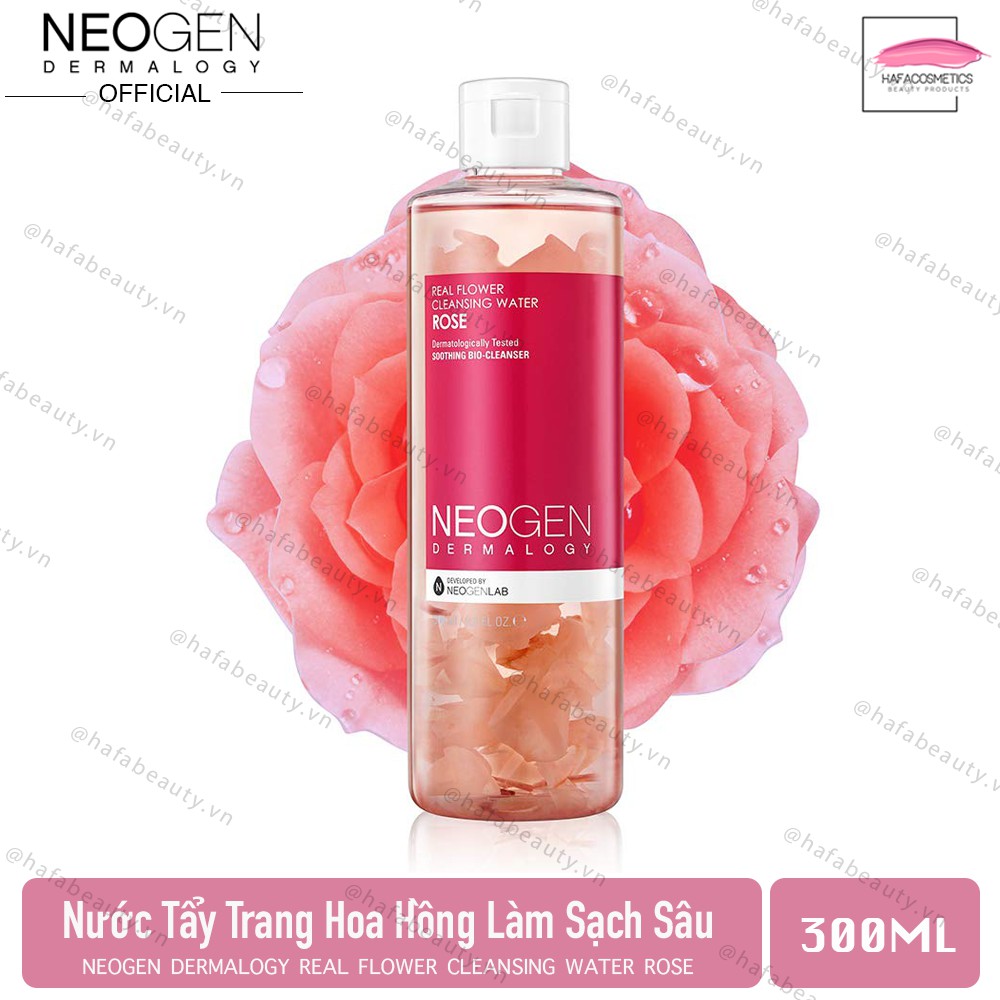 [Date 09/2022]Nước Tẩy Trang Hoa Hồng Dưỡng Ẩm, Làm Sạch Sâu Neogen Dermalogy Real Flower Cleansing Water ROSE 300ml