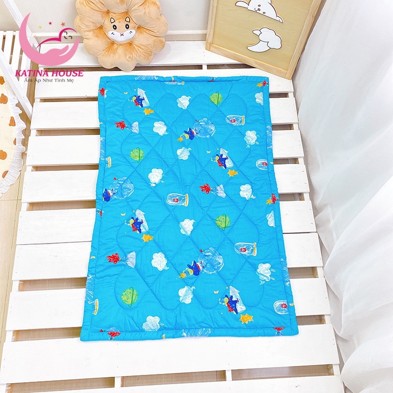 Nệm cho bé đi học mầm non 80x120cm, vải Cotton Satin Hàn Quốc mềm mát, thấm hút tốt, nhiều họa tiết đáng yêu