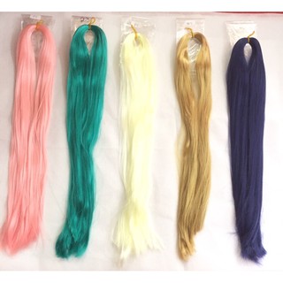  Xx- Tóc giả tơ silk tóc thường may cho búp bê dài 40cm  không gấp là 80cm  