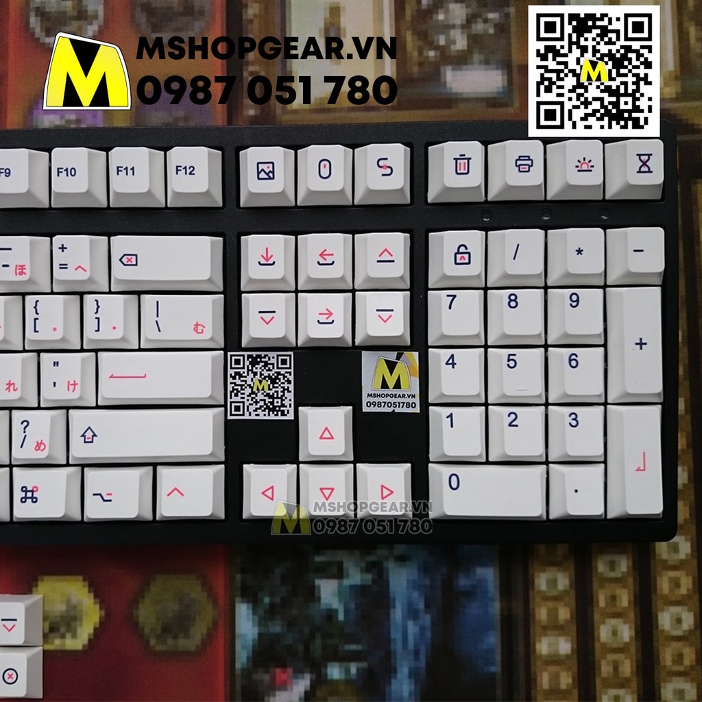 Bộ nút nhựa thay thế bàn phím cơ - Keycap Macos icon mod thick pbt dye-sub cherry profile 129 keys lắp được nhiều layout