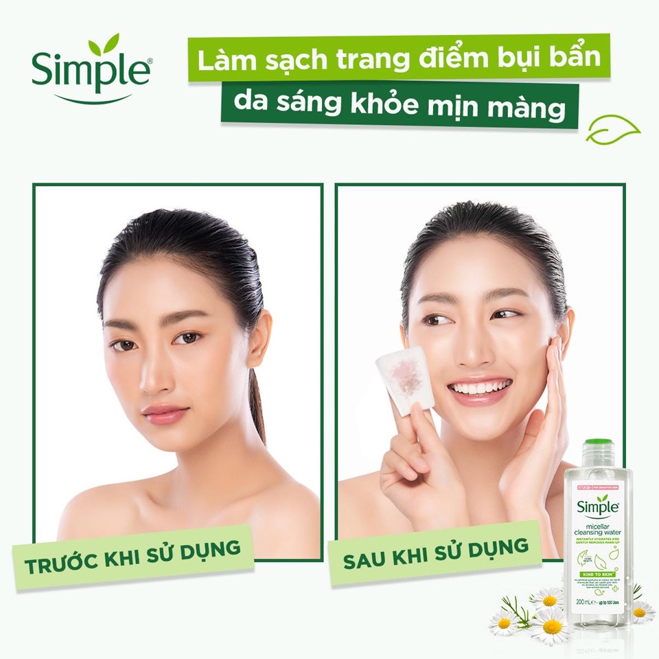 Nước tẩy trang Simple Micellar Cleansing Water 200ml dành cho da nhạy cảm | BigBuy360 - bigbuy360.vn