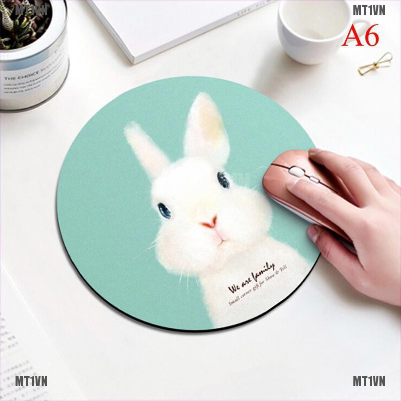 Miếng Lót Chuột Cao Su Hình Tròn In Họa Tiết Dễ Thương