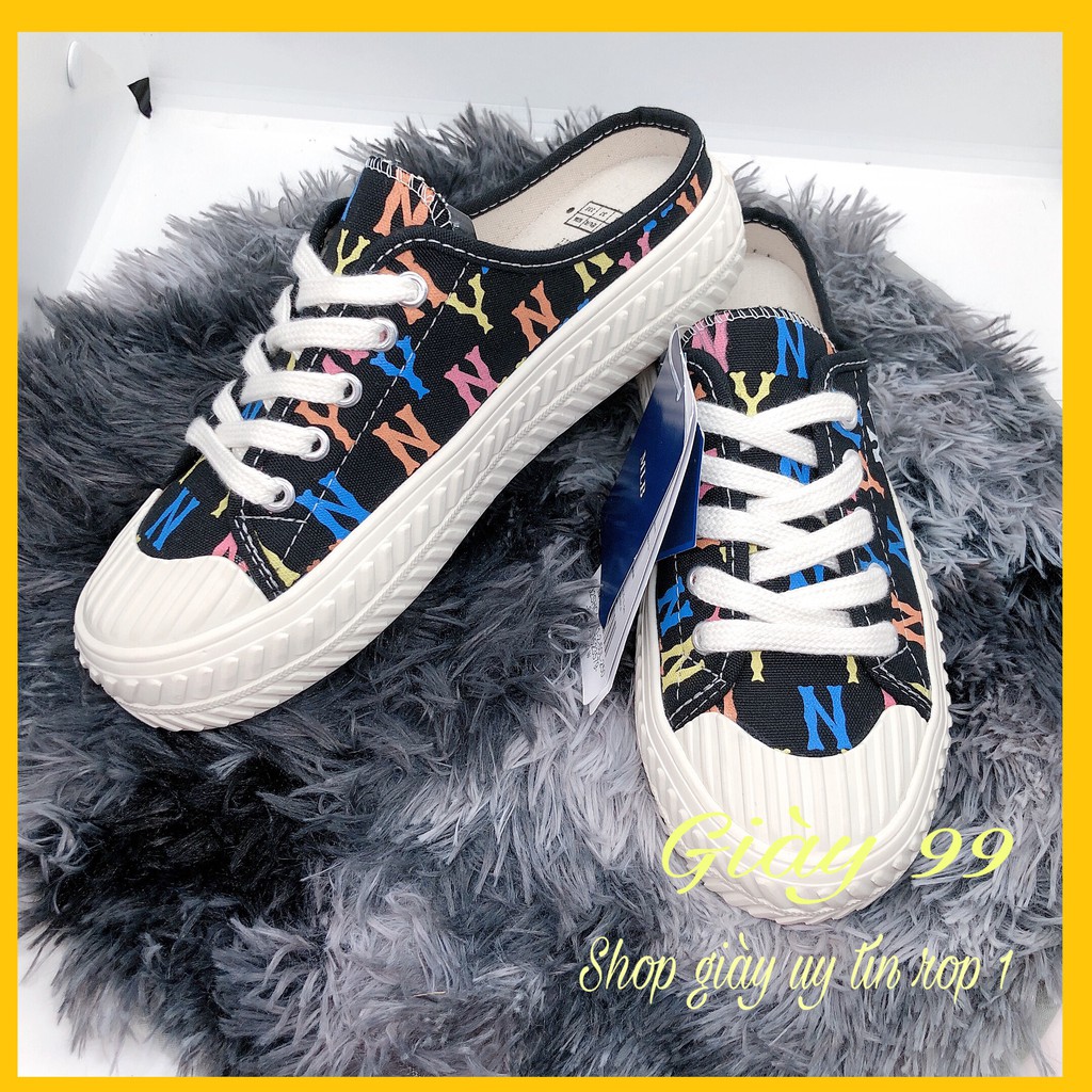 Giày Sneaker Nữ Sục Đạp Gót N,Y Đen Họa Tiết - Giày 99 | BigBuy360 - bigbuy360.vn