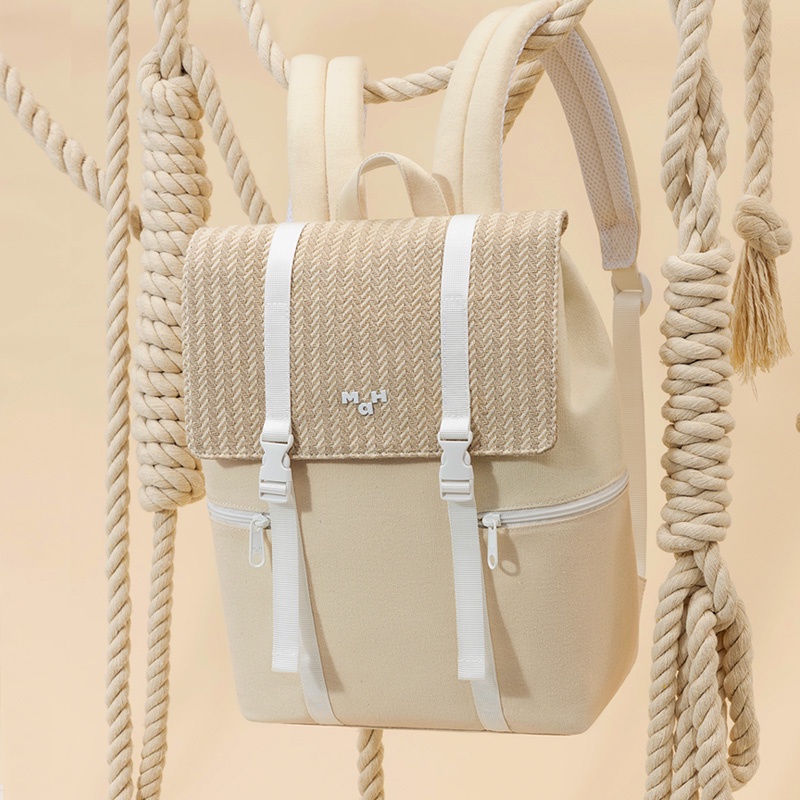 MAH SIRO Ba lô đựng máy tính xách tay vải cotton dành cho nữ và Túi đi học vải đay phong cách giản dị