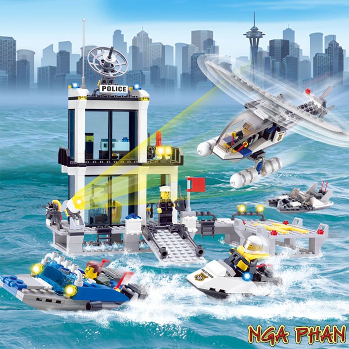 Trạm Cảnh Sát Biển 536 Chi Tiết City Lego Kazi Đồ Chơi Xếp Hình Lắp Ráp