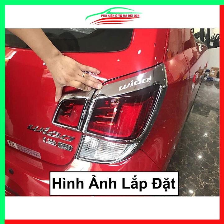 Ốp viền đèn pha hậu mạ crom Toyota Wigo chống trầy trang trí bảo vệ xe