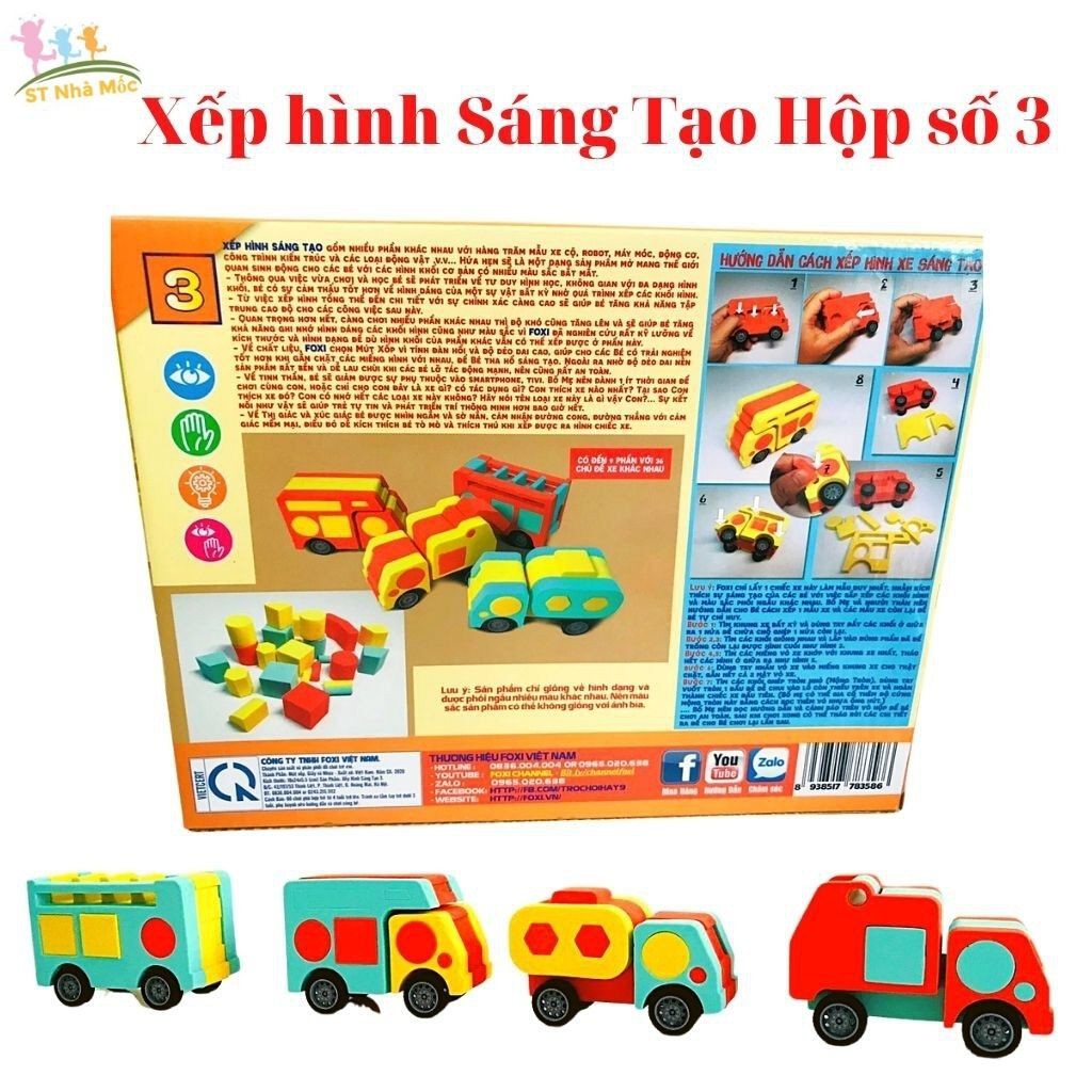 Đồ Chơi Lego Xếp Hình Sáng Tạo Foxi -Lắp Ráp Ô tô - giúp con phát triển Tư Duy Phát Triển Trí Tuệ - ALOKIDS TB