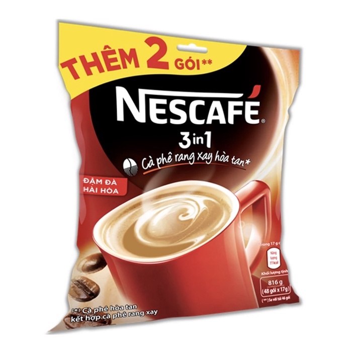 Nescafe 3in1 cà phê đậm đà 46 tặng 2 gói