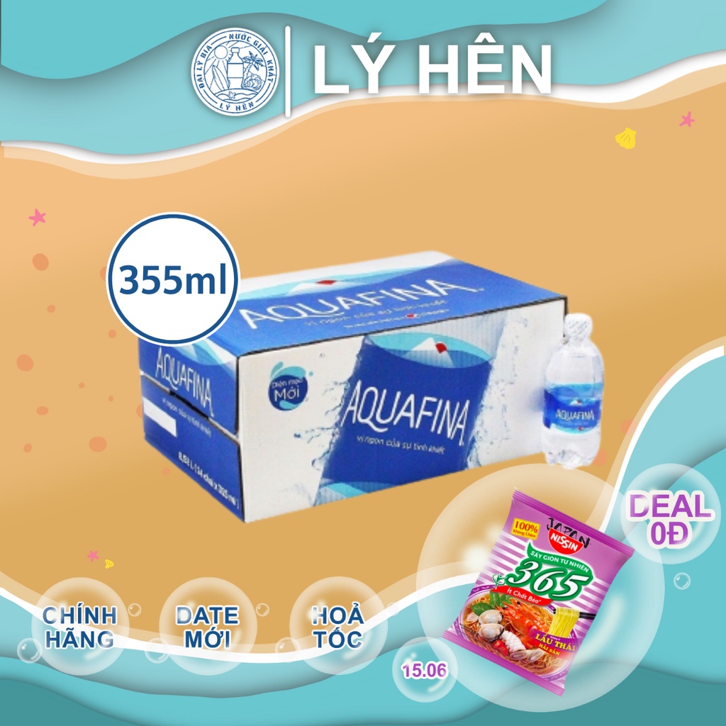 Thùng 24 Chai Nước Suối Tinh Khiết Đóng Chai Aquafina Chai Nhựa 355ml HSD 250523