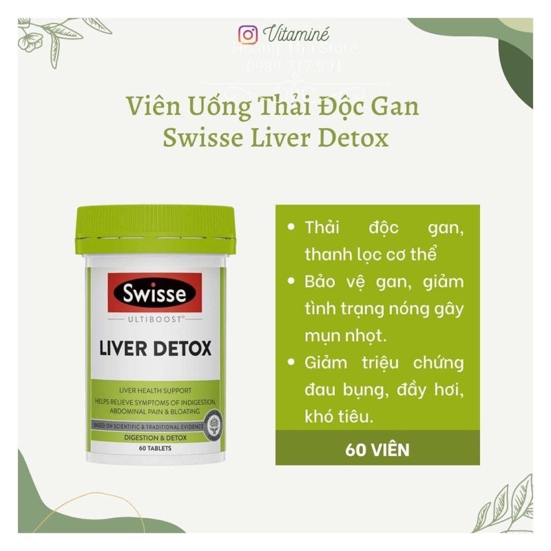 Viên uống bổ gan, giải độc - Swisse Liver Detox 120 viên của Úc