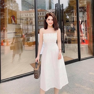 ĐẦM 2 DÂY XẾP LY NGỰC THỜI TRANG THIẾT KẾ CAO CẤP THỜI TRANG NỮ MEDUSA 2D70