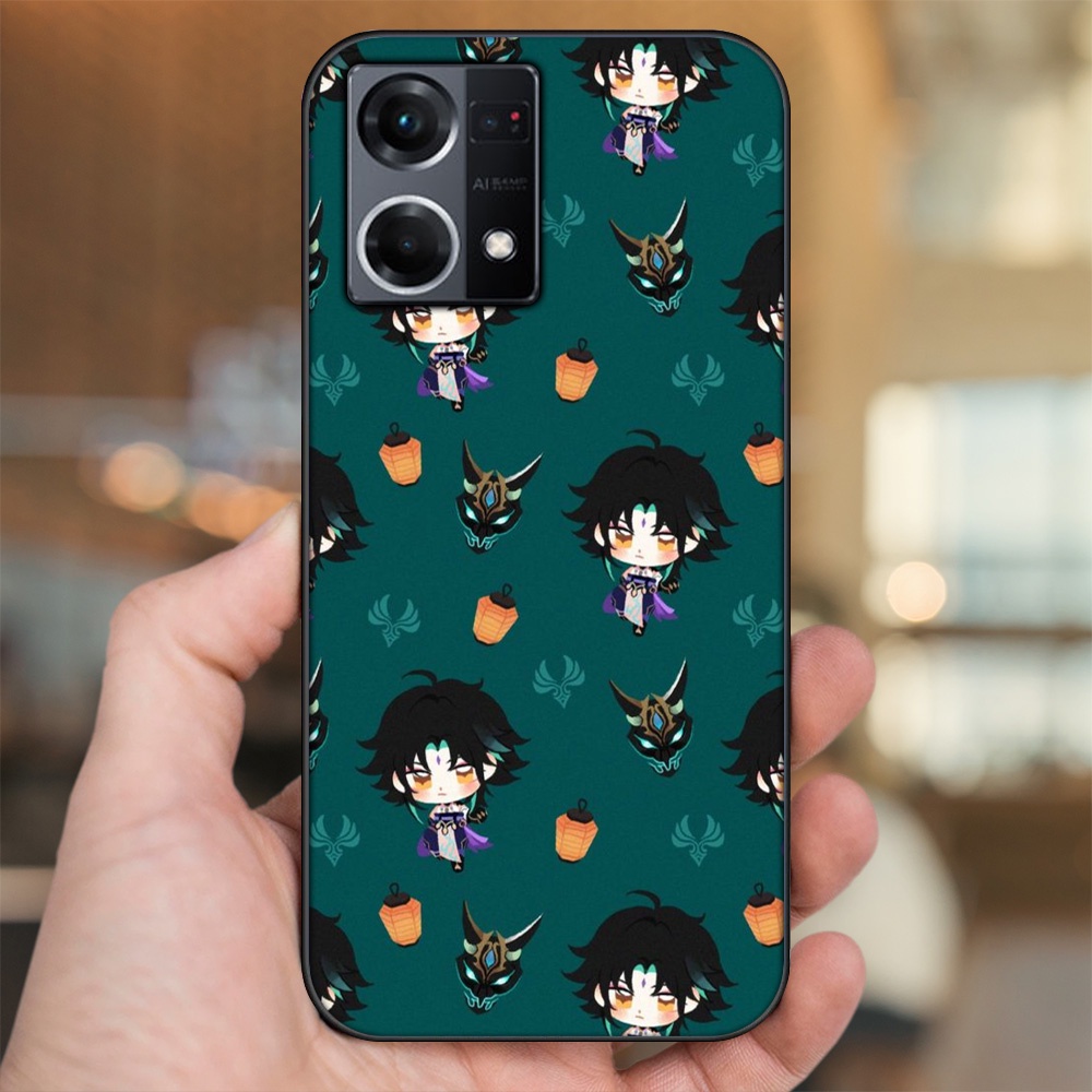 Ốp lưng Oppo Reno 8 4G viền đen in hình Xiao Genshin Impact